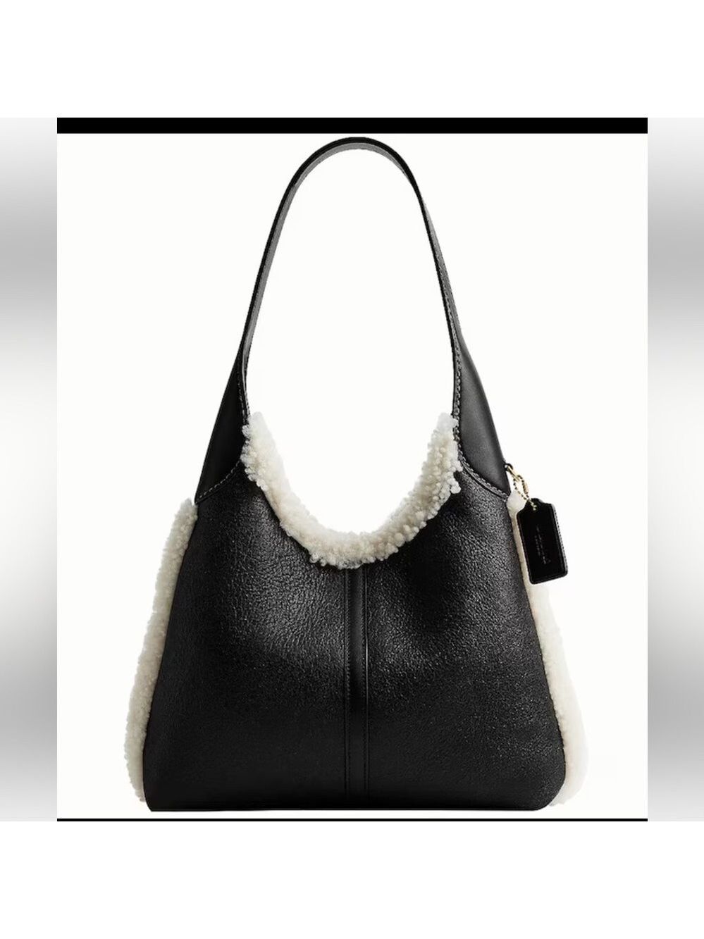 Coach - Shearling Brooklyn 28 NWT - Black Leather & Shearling w/Removable Pouch - Picture 11 of 14